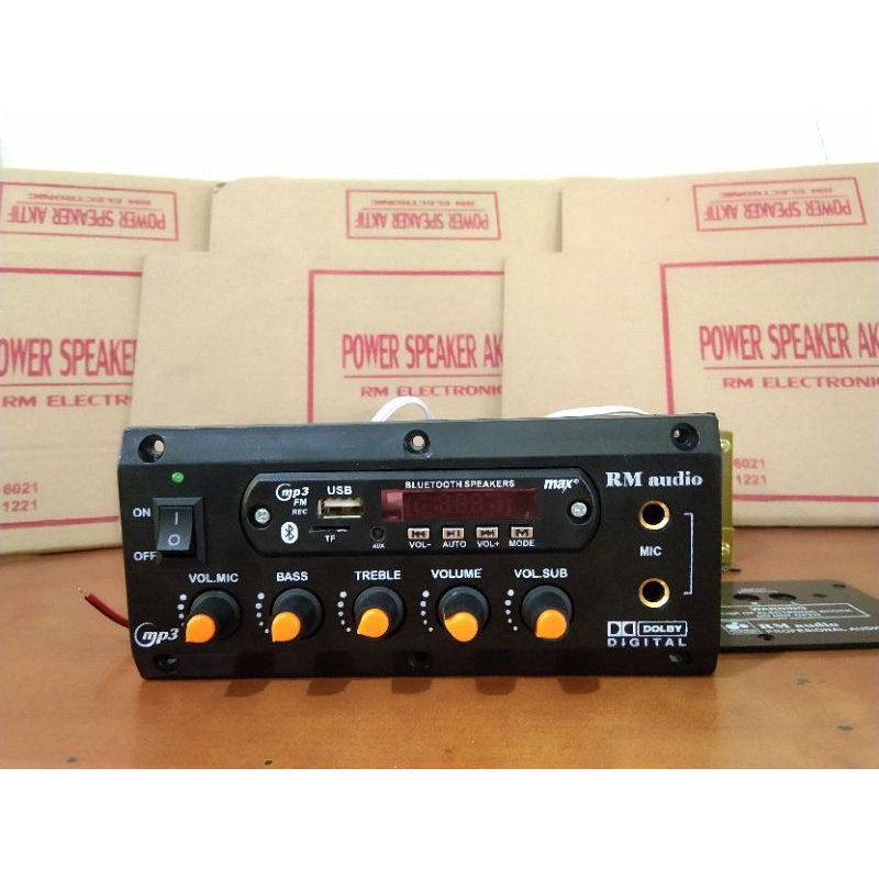 Chicorashop1 Kit Power Spiker Aktif Mono Mp3 Bloototh + Trafo 5 Amper