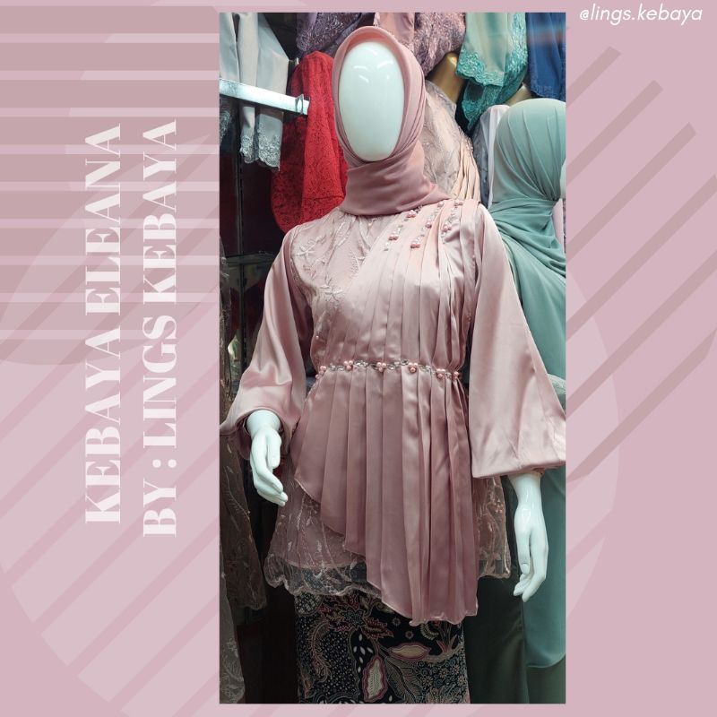 Kebaya Modern Wisuda Kondangan Lamaran / Sage Green Mauve Taro Nude Milo Pink Rosegold Ice Blue Denim