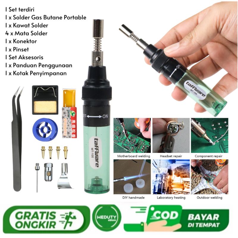 Las Solder Gas Butane Portable 1 Set Komplit Solder Gas Butane Portable Iron Pen