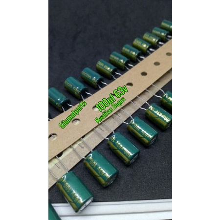 Elco 100uf 63v Renceng / Elko 63volt 100 uf Kwalitas Bagus / Kapasitor 100uf 63v Rentet