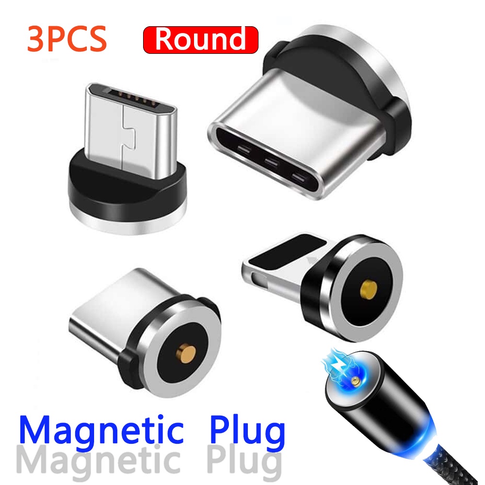Jual Charging Head Connector Plug 3 buah steker kabel
