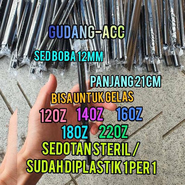 "ATF.11De22ᴱ" PIPA SEDOTAN PLASTIK 12MM 21CM BUBBLE BOBA COCHOC STERIL RUNCING LURUS ISI 250 PCS Xib