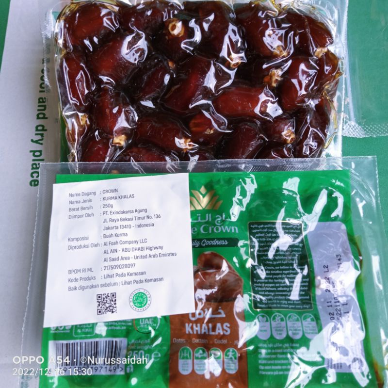 kurma khalas datecrown termo 250g