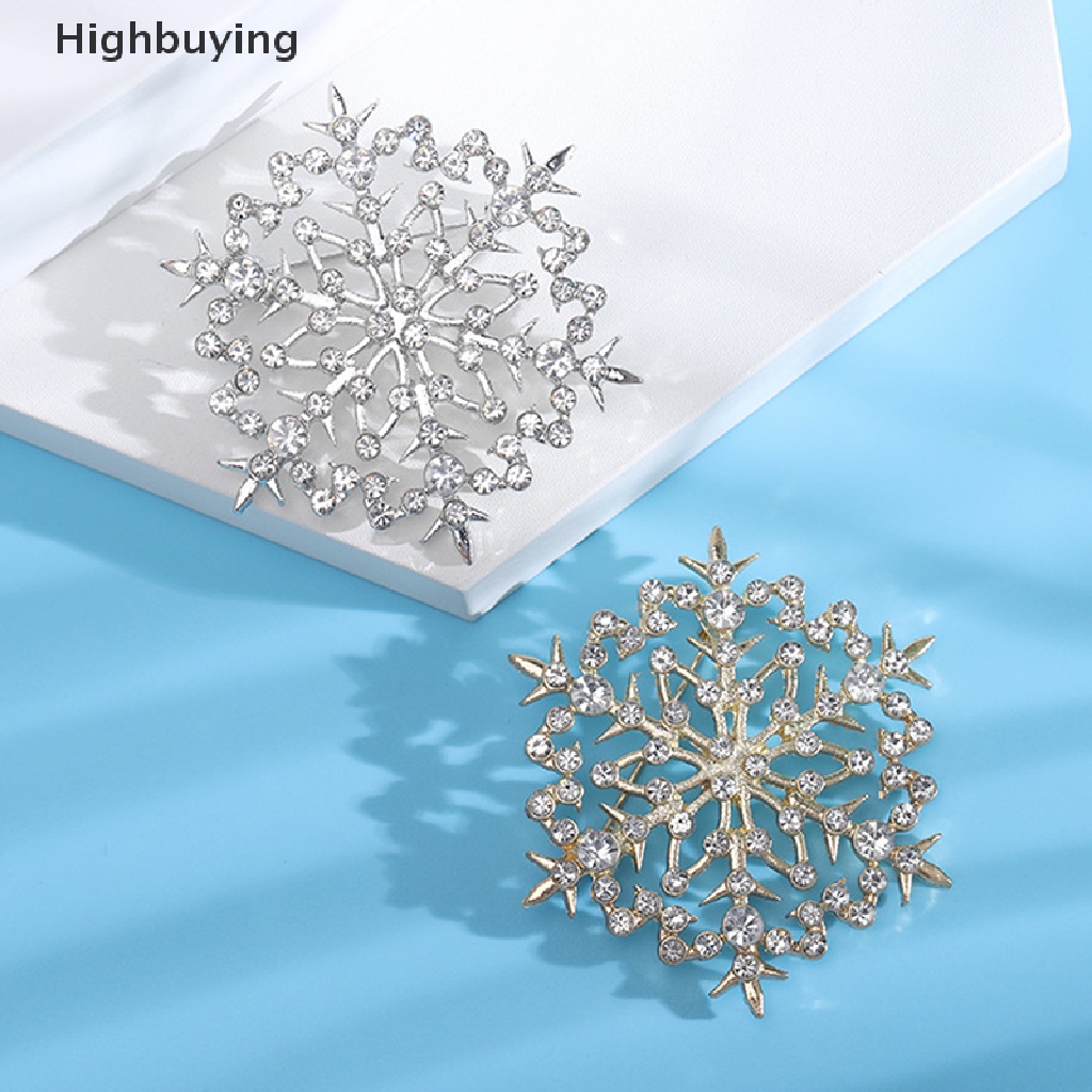 Hbid Beauty Snowflake Bros Untuk Wanita Unisex Natal Tahun Baru Musim Dingin Pesta Brooch Pin Hadiah Glory