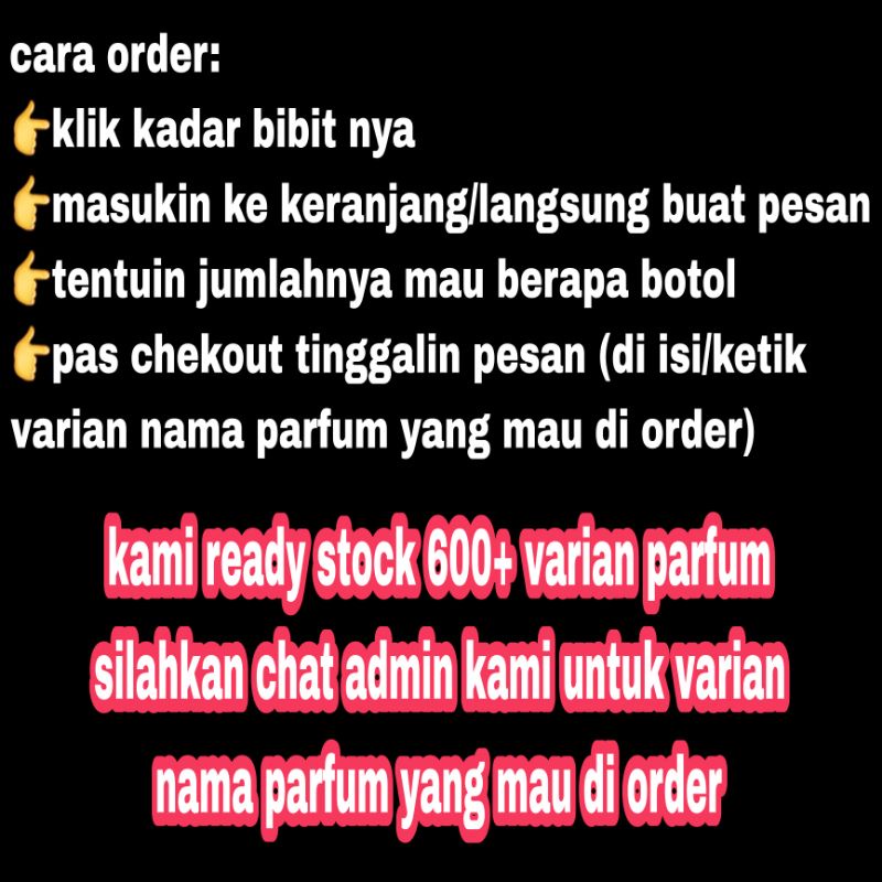 [100ML BISA COD] parfum refill tahan lama sedia -+ 700 request varian via chat