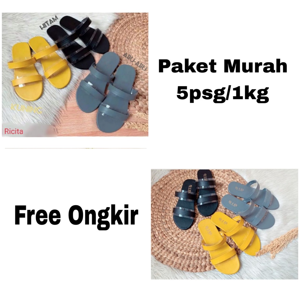 PAKET HEMAT SANDAL WANITA F48 (5 PASANG/1KG)