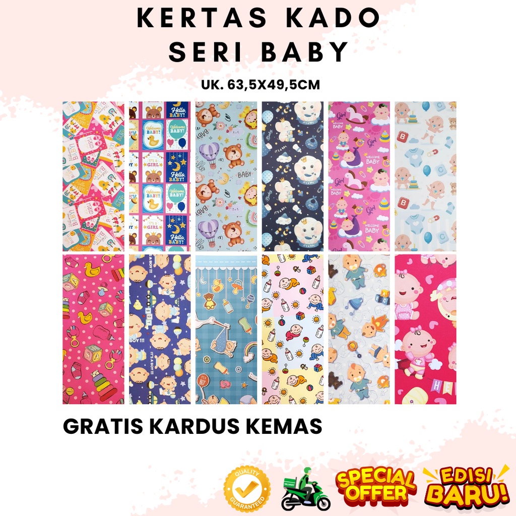 Kertas kado Wrapping Paper Sansan Wawa Seri Baby Kids