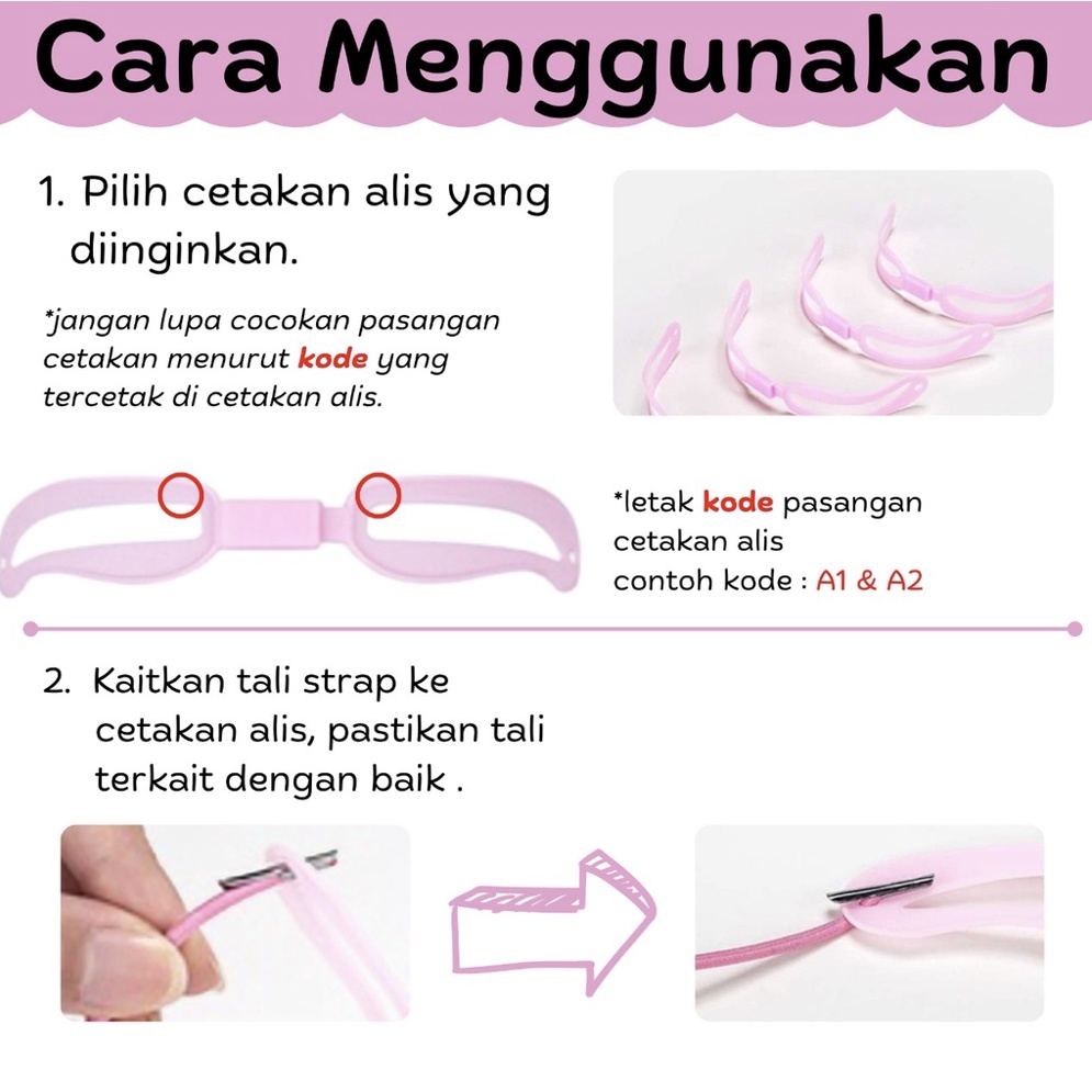 Cetakan Alis Eyebrow Isi 4 Model Eyebrow 4 Pcs Cetakan Alis Card Dengan Tali