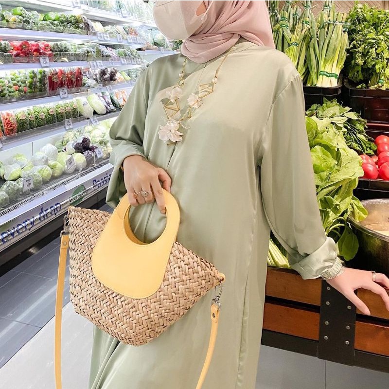 Fania Tunik / Long Tunik Satin Armani Silk / Tunik mewah jumbo XXL LD 110 / COD