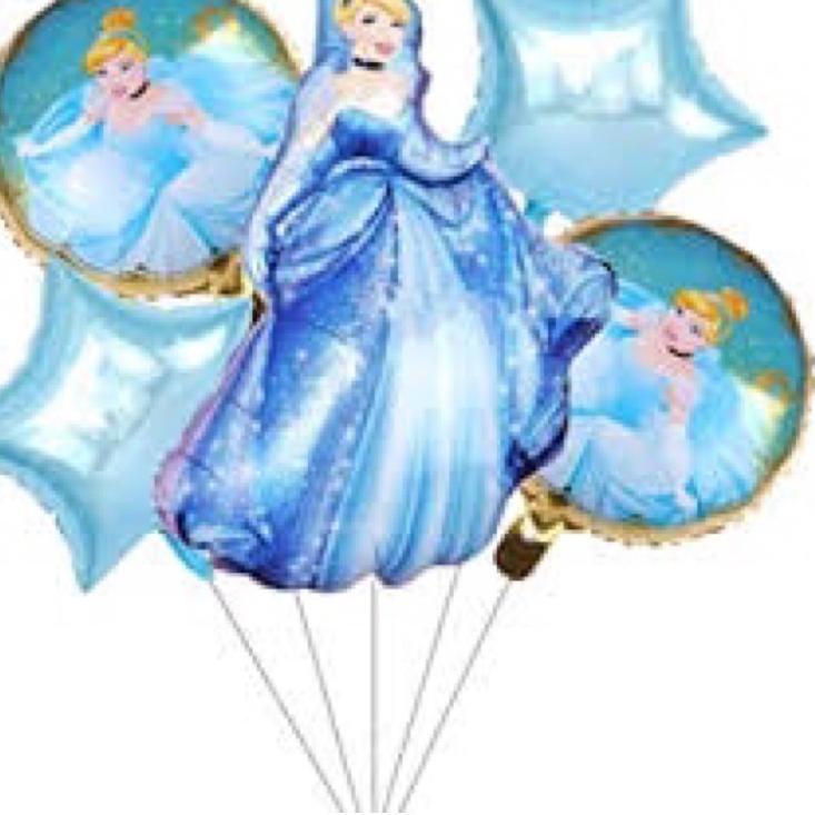 ((R-9-1 ✉> Paket set balon Princess snow white / Aurora / sofia / cinderella / Belle / cake princess