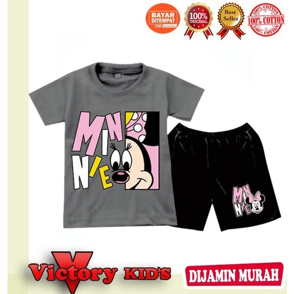 Setelan tangan pendek anak perempuan 1-10 tahun