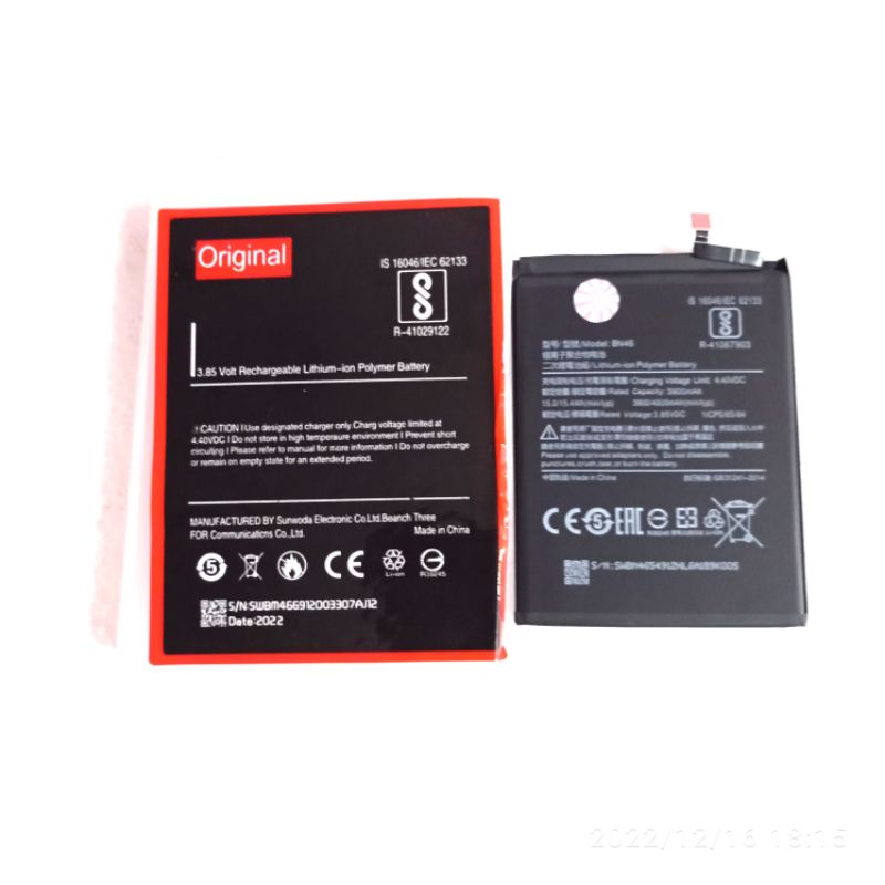 BATRE BN46 ORIGINAL REDMI7 REDMI NOTE8 BATTERY XIAOMI REDMI NOTE 8 BN 46