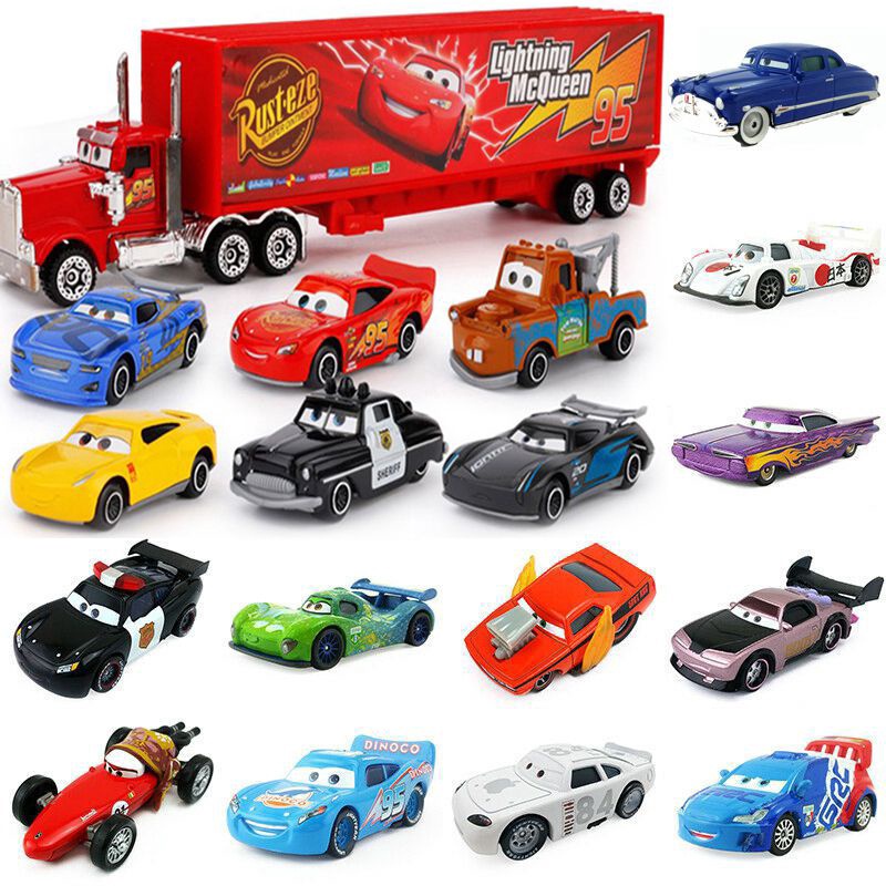 Disney Pixar Cars 2 3 Lightning McQueen Mater Jackson Storm Ramirez 1:55 Diecast Vehicle Metal Alloy