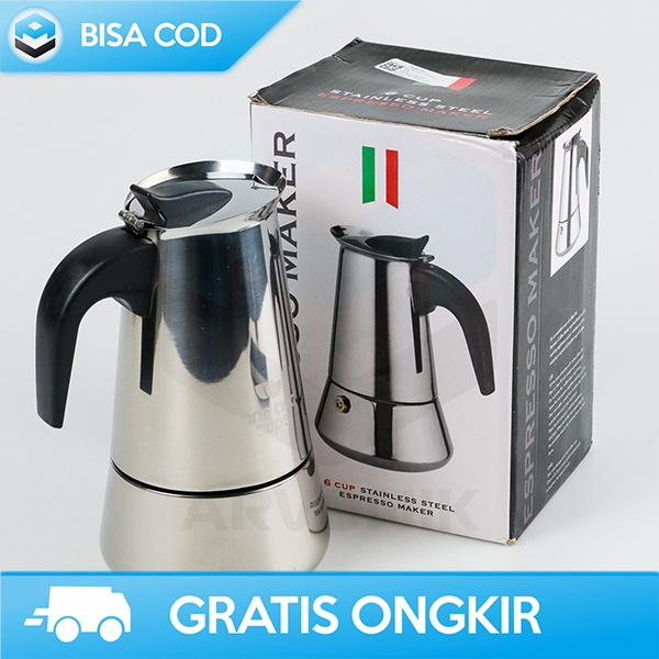MOKA POT ALAT PEMBUAT KOPI ESSPRESSO 300ML ONETWOCUPS TEKO FILTER Z21