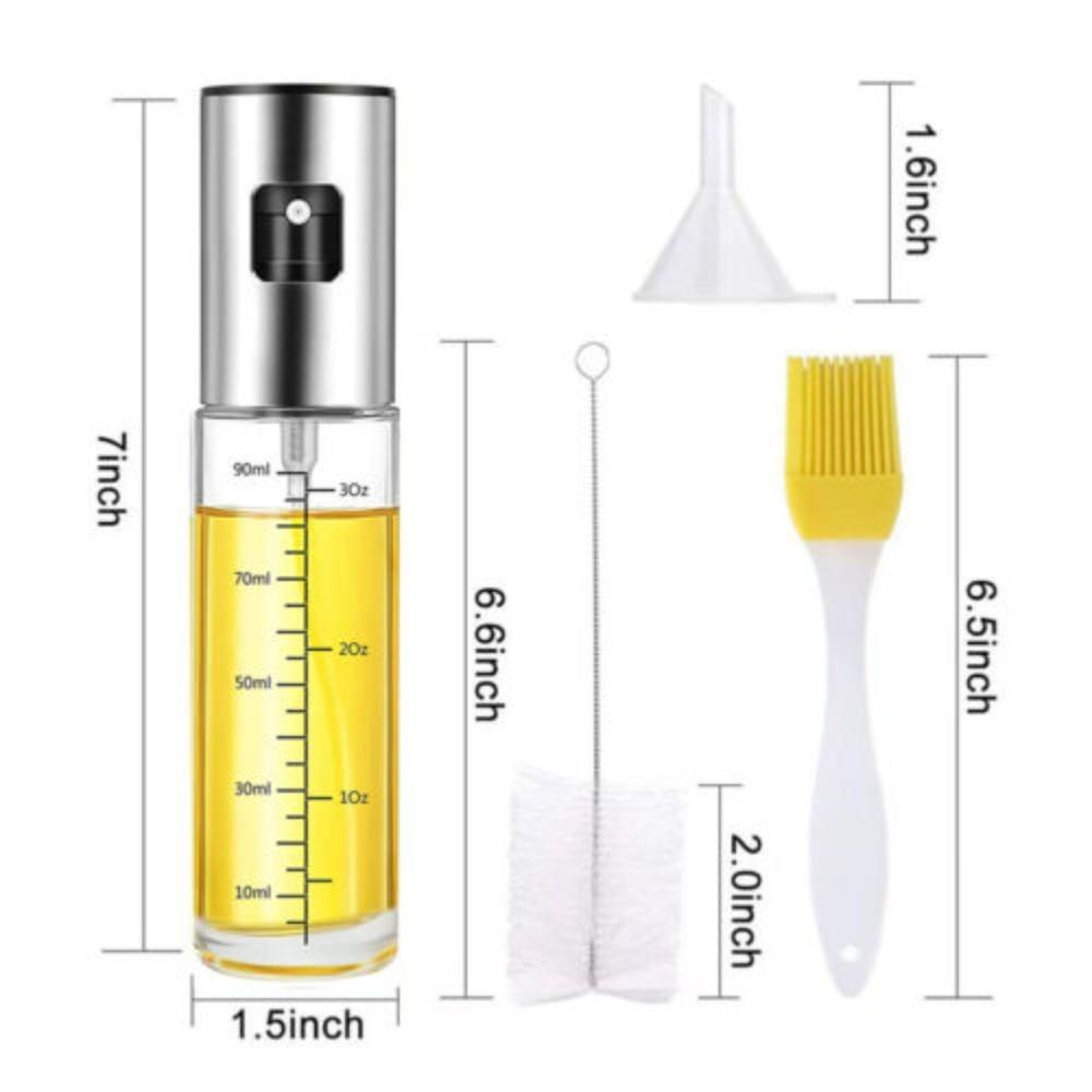 Solighter 100ml Olive Oil Sprayer Portable Dispenser BBQ Dispenser Tempat Dispense Kaca Anti Bocor