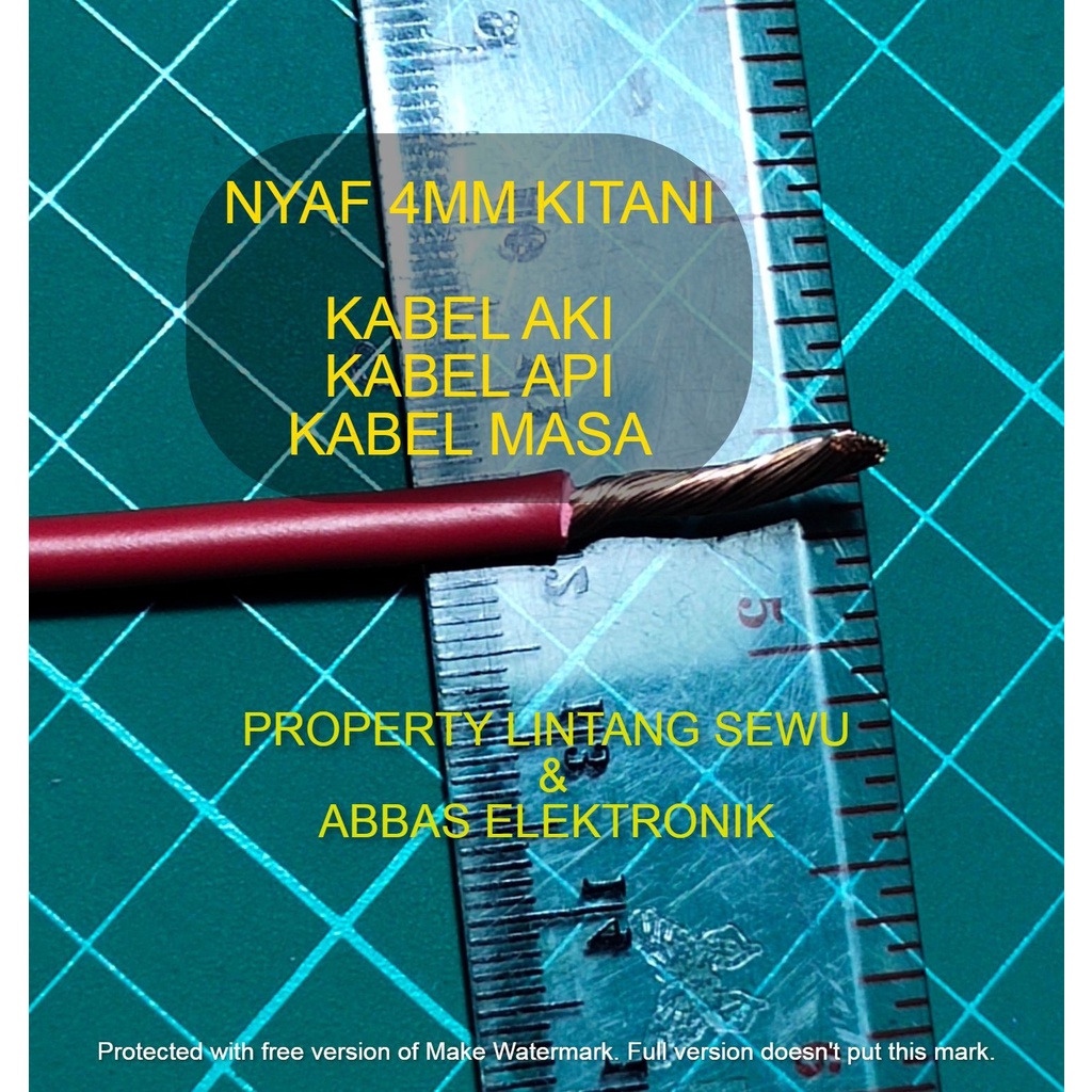 KABEL SERABUT NYAF 4MM KITANI NYAF 4 MM TEMBAGA KITANI KABEL API KABEL MASA KABEL GROUND KABEL AKI