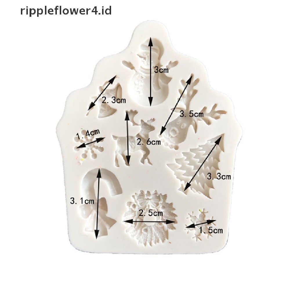 {rippleflower4.id} Silikon Pohon Natal Elk Snowman Snowflake Cutter Cetakan DIY Baking Kue Dekorasi~