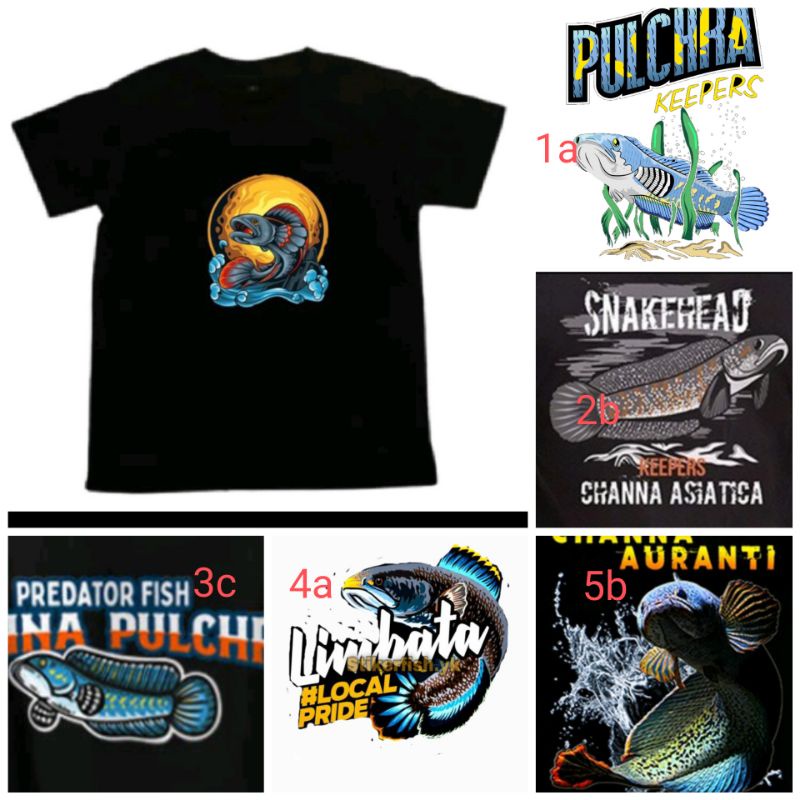 baju kaos atasan ,/kaos anak keren trendi/ motip chana limbata  ikan predator bisa reques gambar pot