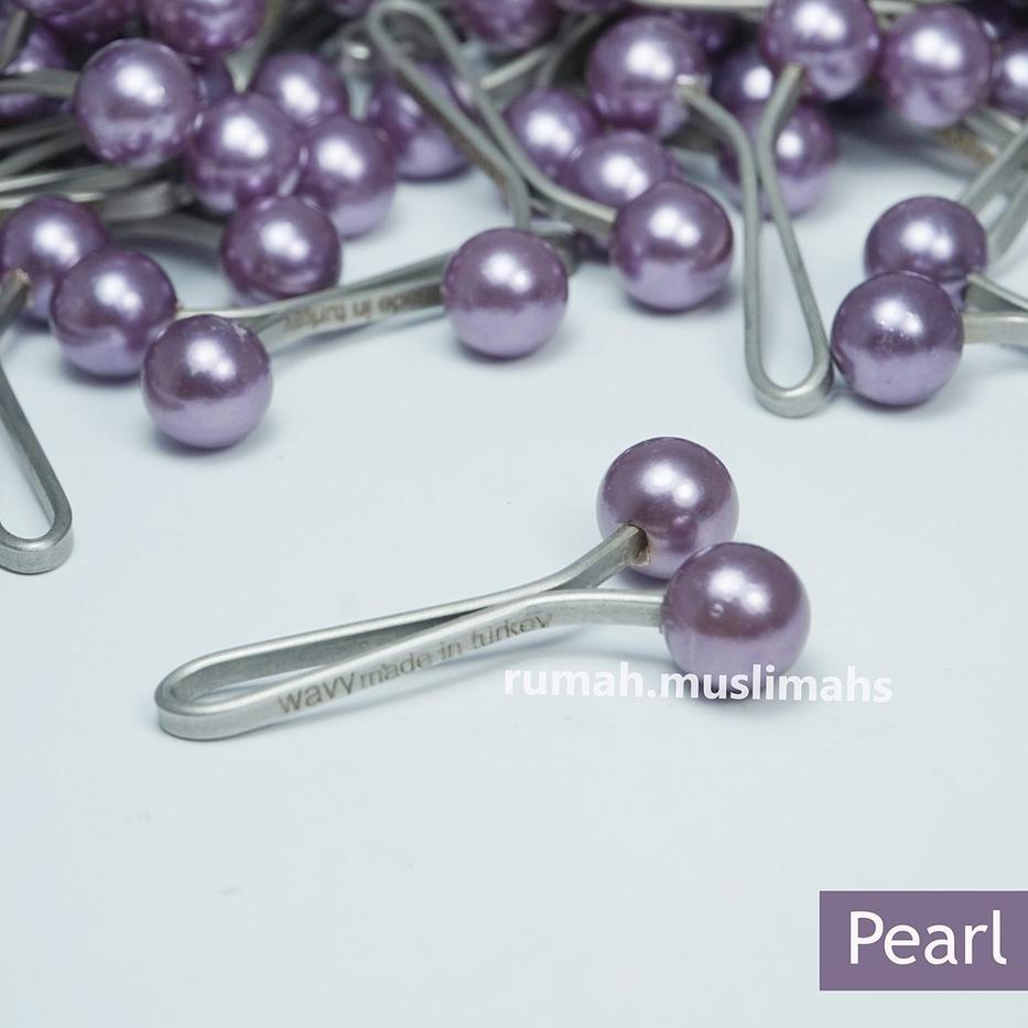 ➼ Pin klip turki 'PEARL' penjepit jilbab hijab clip turkey peniti turki jepitan jilbab klip jilbab て