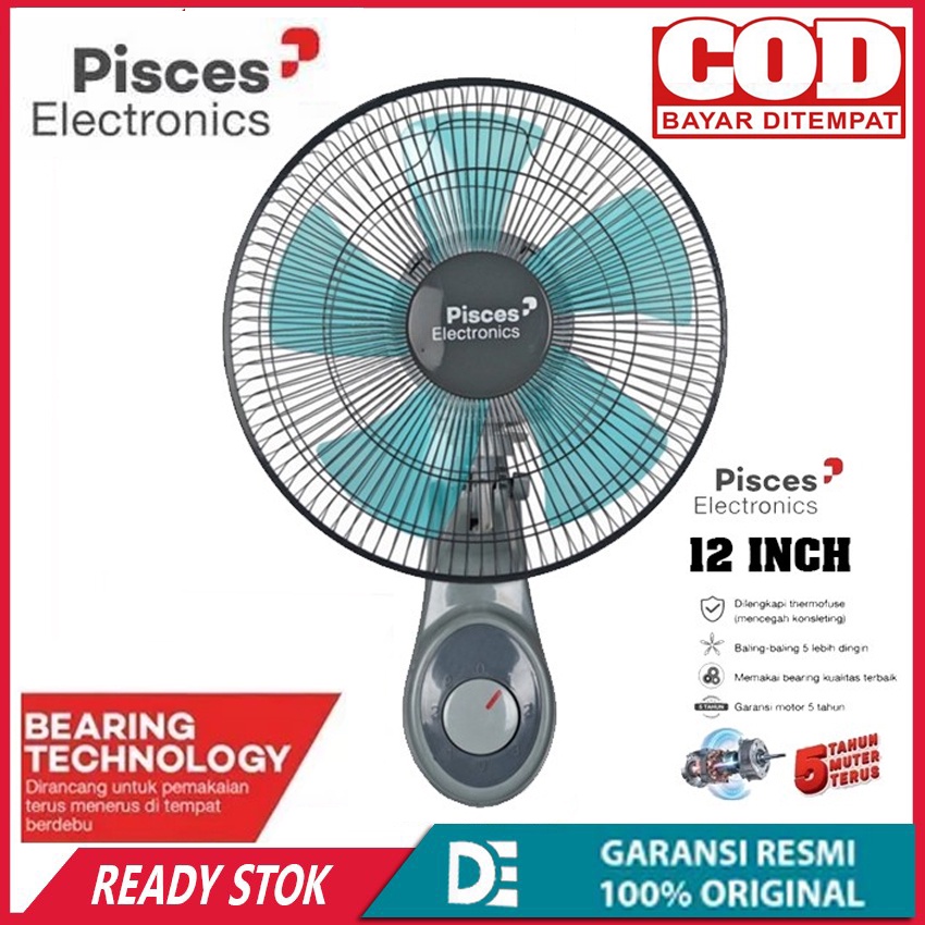 Kipas angin Dinding Wall Fan 12 Incah Pisces Bearing WF-1211 Pro