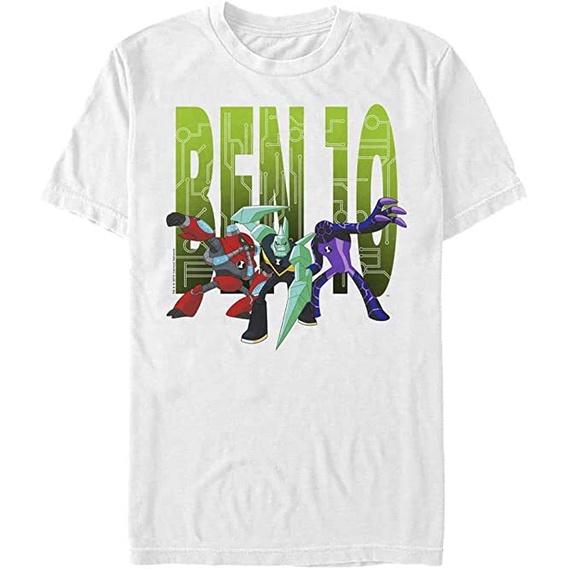 Baju Kaos Dewasa Ben 10 Mens Big & Tall Ben 10 Trinity T-Shirt Pakaian Fashion Katun Pria Wanita Dis