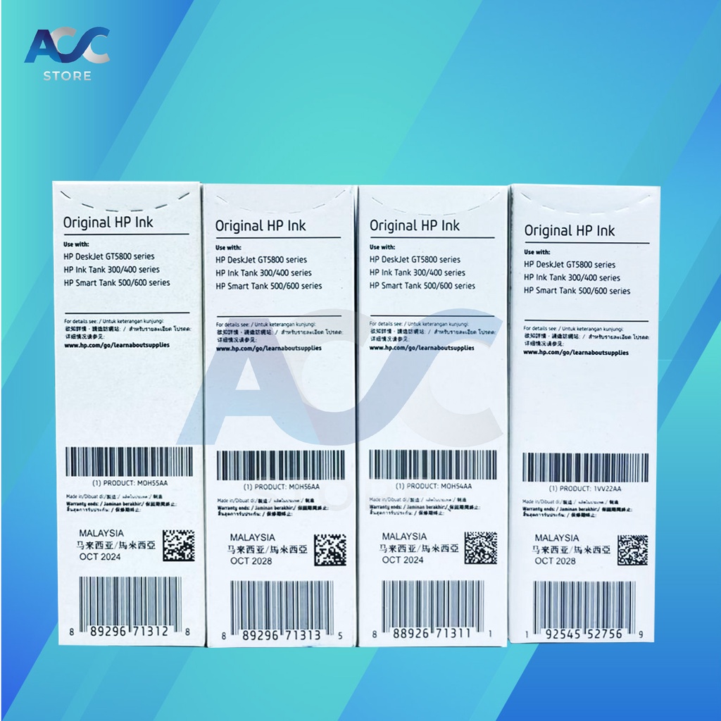 1 SET 4 PCS Tinta HP GT53 GT52 Isi Ulang Printer GT5810 GT5820 New