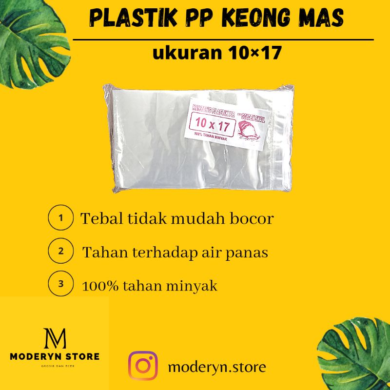 PLASTIK PP TEBAL / PLASTIK SEPEREMPAT KILO / PLASTIK 1/4 KG / PLASTIK PP KEONG (isi 100)