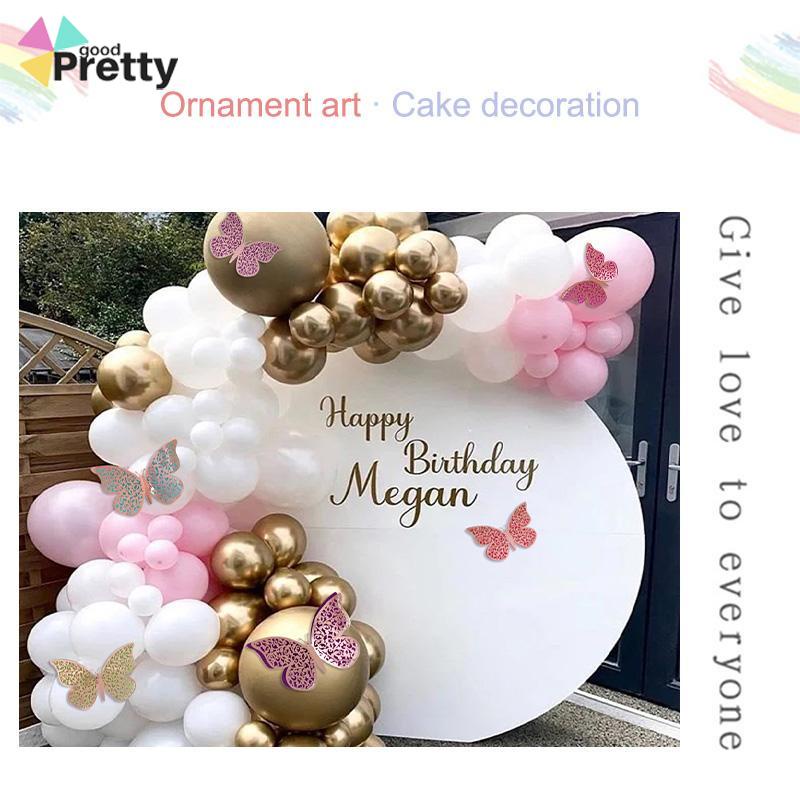 Cake Topper Kue Kertas Lapisan Ganda Kupu-kupu Set Dekorasi Dekorasi Ornamen Ulang Tahun - PD