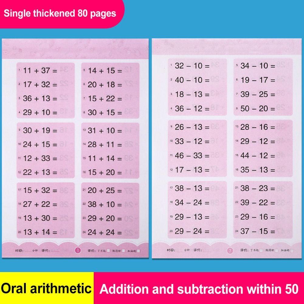 Buku Latihan Aritmatika QUINTON Siswa 80halaman/ Buku Belajar Dalam10 /20 /50 /100 Buku Latihan Matematika Anak Tulis Tangan