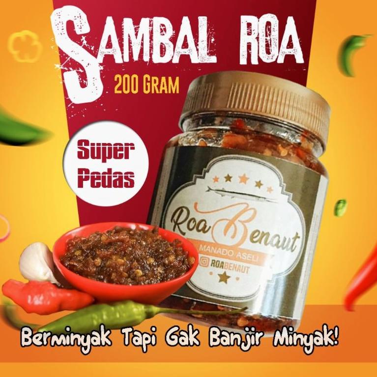 

S(18♥) Sambal Roa Asap Manado Tanpa MSG - Sambel Ikan Roa Pedas 200 gram top produk