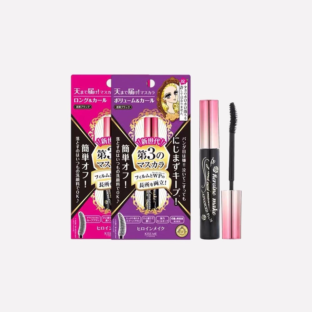 Kiss Me HEROINEMAKE Advanced Film Waterproof Mascara Super Waterproof 24 Jam Advanced Film Made in Japan Volume &amp; Curl, Long &amp; Curl