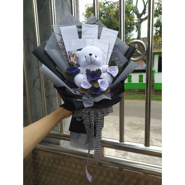 Buket Bunga Boneka+Kerangka Uang