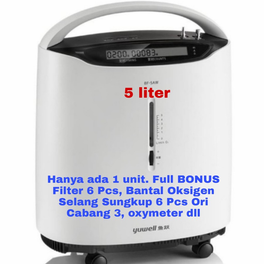 Yuwell 8F 5AW Oxygen Concentrator 5 Liter Medical Grade Oksigen 5 LPM