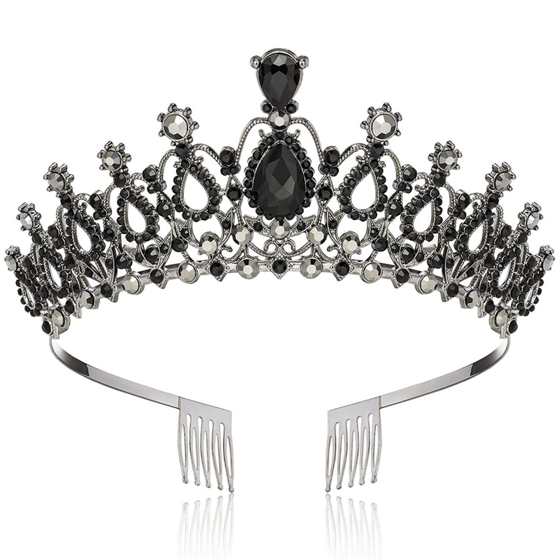 Tiara Mahkota Kristal Imitasi Tiara Dengan Sisir Bando Untuk Wanita Perempuan Pernikahan Prom Pesta Ulang Tahun Princess Vintage Brida