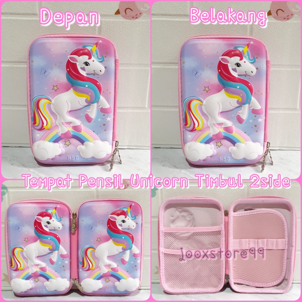 Tempat Pensil Anak Motif Unicorn Timbul 3D Kotak Pensil Anak Sekolah Motif Frozen Superhero Hardcase Pencil Case