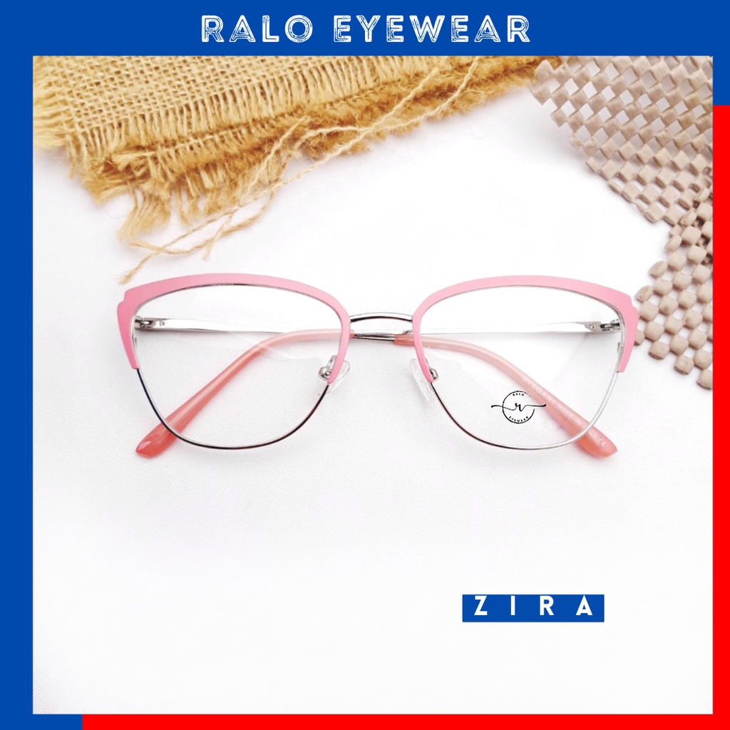 Kacamata ZIRA frame cat eye wanita bahan metal besi - 6502