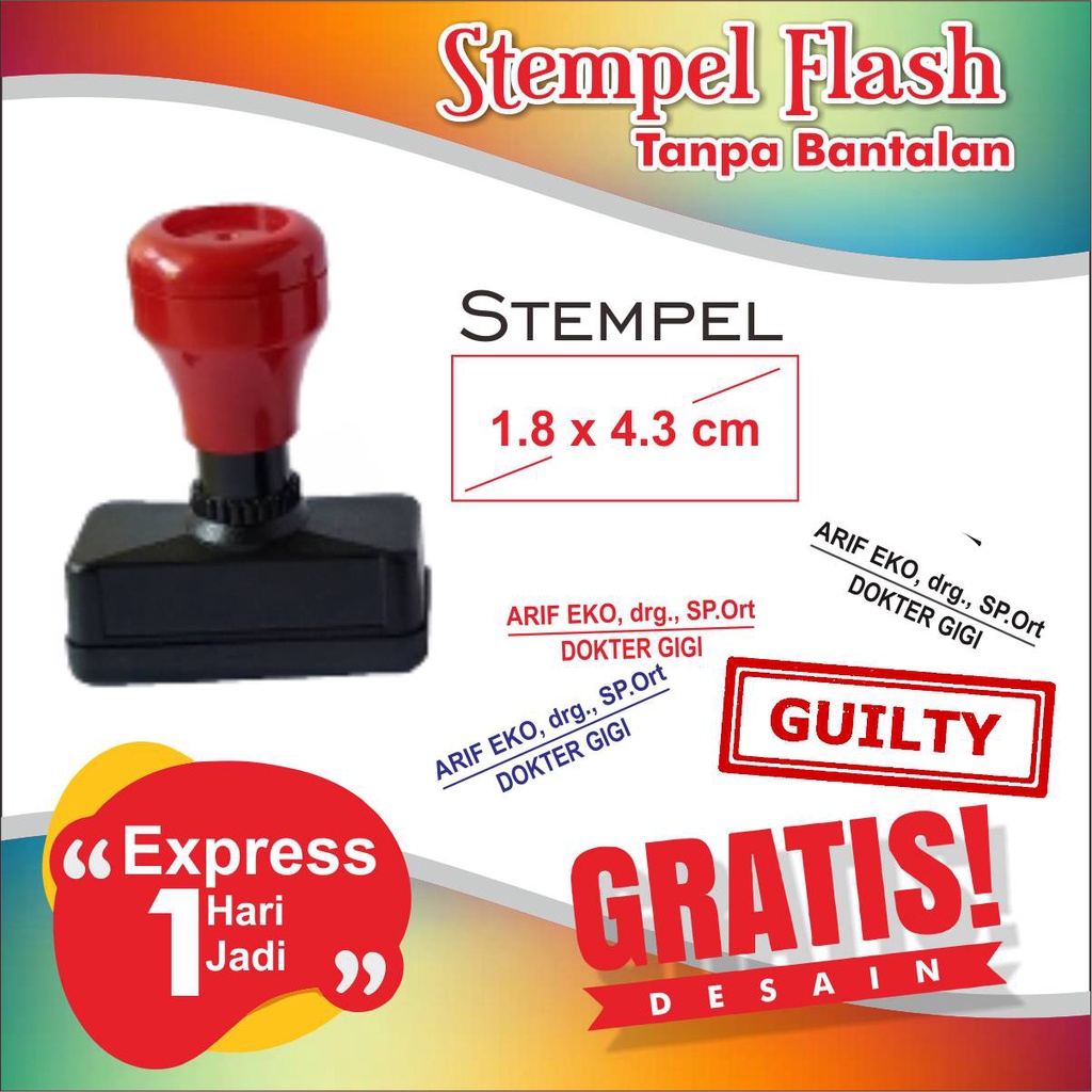 

Stempel Flash persegi panjang Uk. 1.8x4.3 cm eExpress