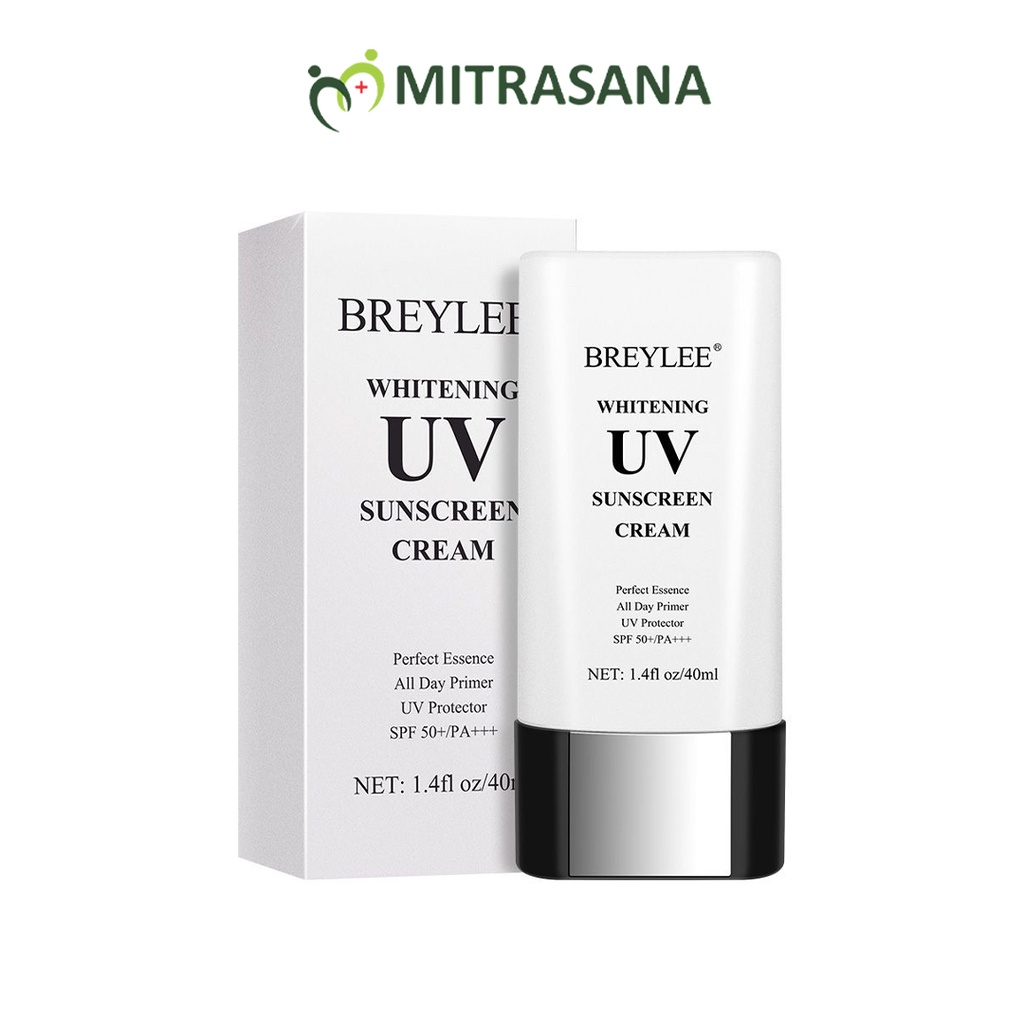BREYLEE Whitening UV Sunscreen Cream - Krim Tabir Surya SPF 50++ Pelindung Wajah dari Sinar Matahari , Anti-Aging (40 ml)