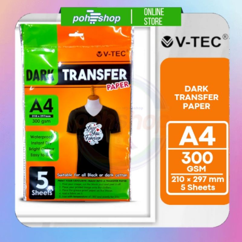 

V-Tec_Dark Transfer Paper A4/300gsm 5s