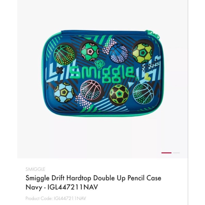

Smiggle Drift Hardtop Double Up Pencil Case Navy