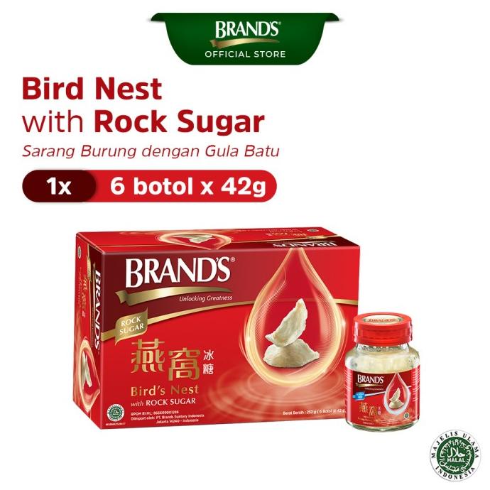 BRAND'S Bird's Nest 42 Gr with Rock Sugar (isi 6 botol)