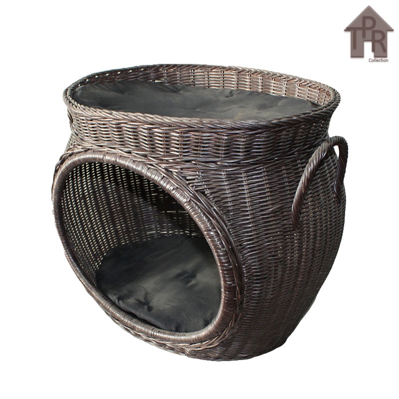 Rotan - Pet Basket Keranjang Kucing Anjing Tingkat Oval D50