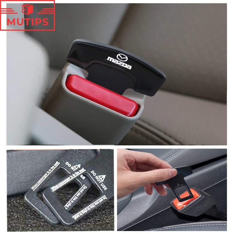 Mazda 1/2pcs Klip Gesper Sabuk Pengaman Pengaman Mobil Metal Hard Plug Alarm Stopper Menghilangkan Suara Untuk2 3 6 5 bl gh gp CX5 CX30 CX8 CX3