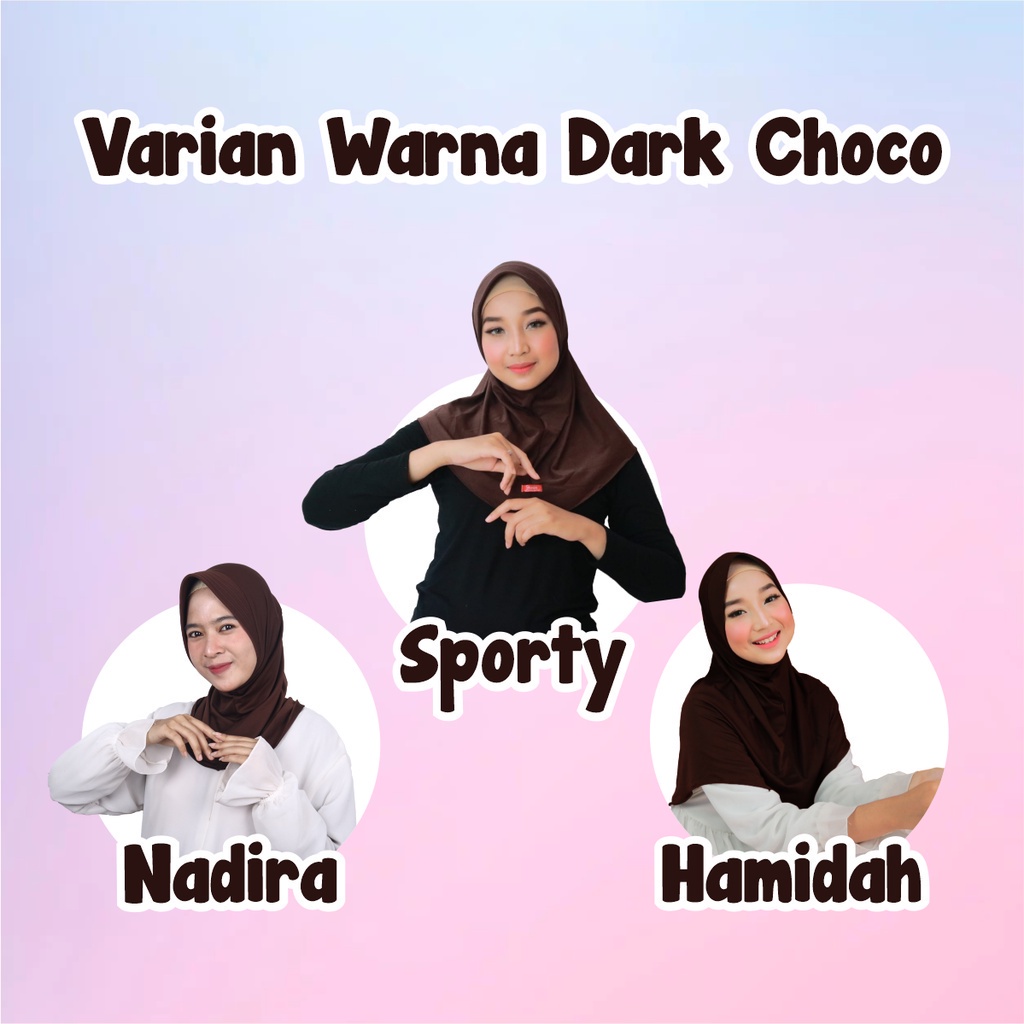 Jilbab Instan Sporty Jersey Premium/ Hijab Sporty Jersey Olahraga / Kerudung Bergo Sporty Shamira