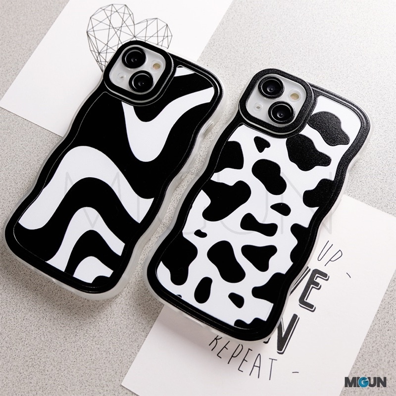 New! Wavy Zebra Moo - Softcase Fullcover for iPhone 7 8 SE2020 7+ 8+ X XS XR XSMAX 11 11PRO 11PROMAX 12 13 PRO PROMAX 14 14PLUS 14PRO 14PROMAX