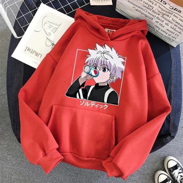 X HUNTER  Killua Zoldyk Jumper Hoodie II  Sweater Hoodie Trendy II Sweter Oblong Topi Sz M - XL ( Pria &amp; Wanita / Anak &amp; Dewasa )