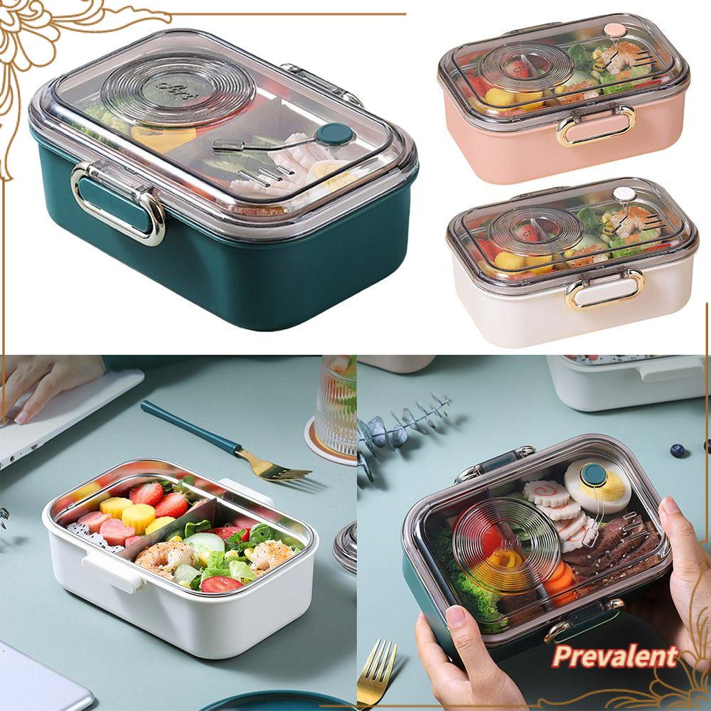 Preva Lunch Box Microwavable Rectangle Grid Untuk Pelajar Pekerja Kantor Wadah Makanan