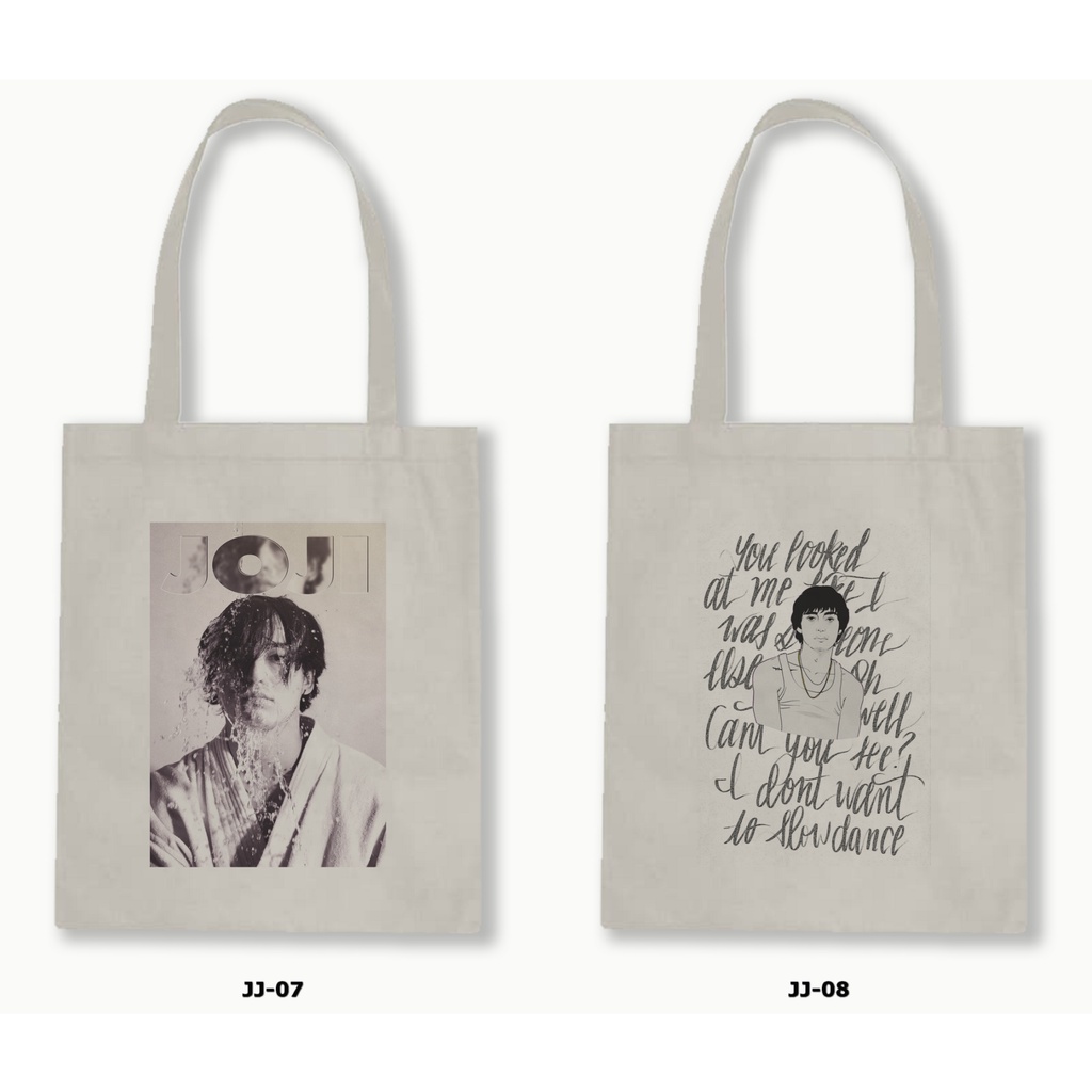 Tas Tote Bag Resleting Kanvas/Blacu  - Joji