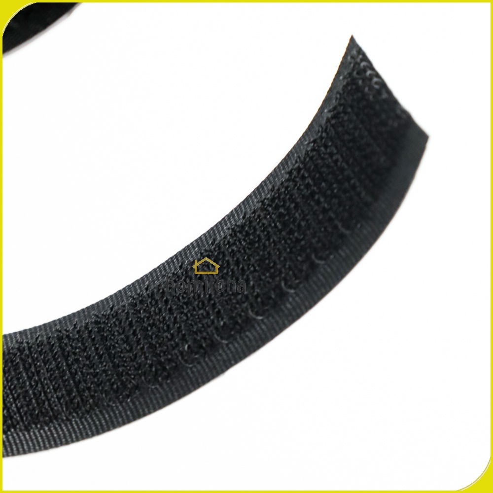 Lakban Velcro Hook and Loop Magic Nilon Sticker 1 Meter TaffPACK ZNK006 Black