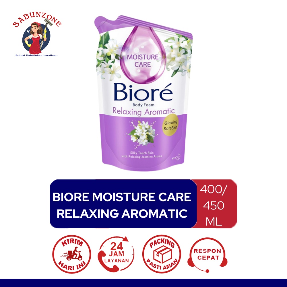 Sabun Mandi Cair Biore Moisture Care 400/450 ml Refill Pouch Sabun Cair Biore Pure Mild / Floral Spa / Relaxing Aromatic / Clear Fresh